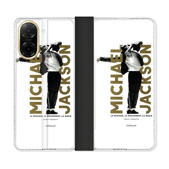 Housse cuir portefeuille Pour Xiaomi Redmi A5 Michael Jackson Blanc