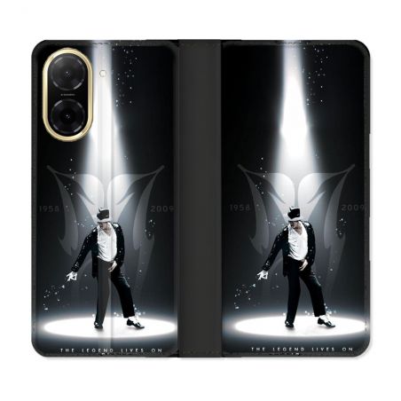 Housse cuir portefeuille Pour Xiaomi Redmi A5 Michael Jackson Noir