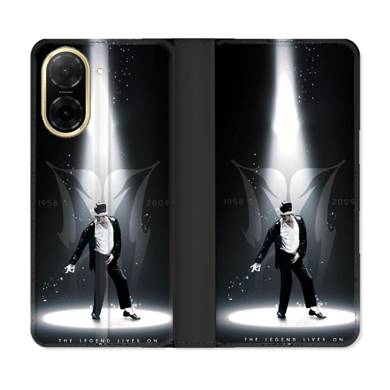 Housse cuir portefeuille Pour Xiaomi Redmi A5 Michael Jackson Noir