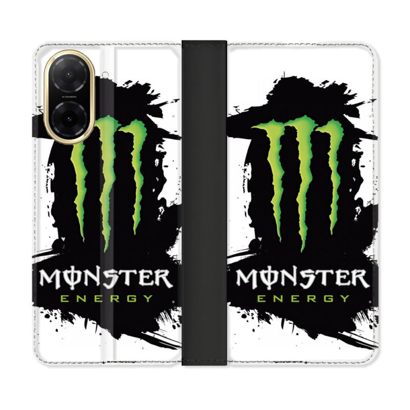 Housse cuir portefeuille Pour Xiaomi Redmi A5 Monster Energy Tache