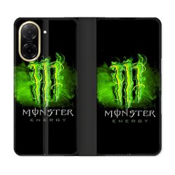 Housse cuir portefeuille Pour Xiaomi Redmi A5 Monster Energy Vert