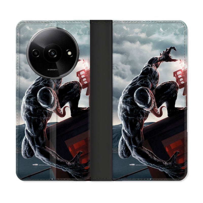 Housse cuir portefeuille Pour Xiaomi Redmi A3 Venom