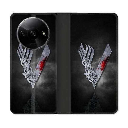 Housse cuir portefeuille Pour Xiaomi Redmi A3 Viking