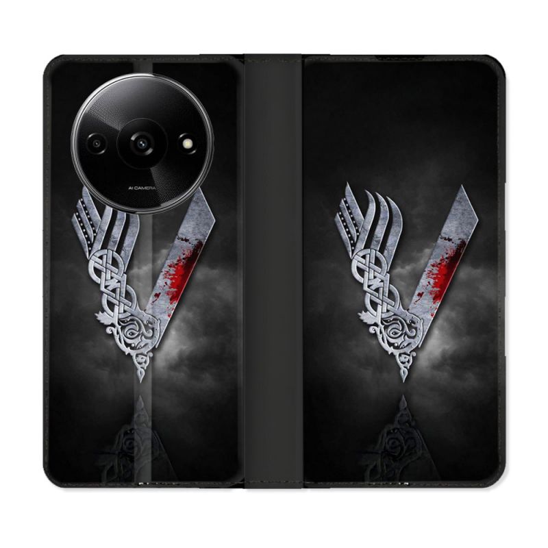 Housse cuir portefeuille Pour Xiaomi Redmi A3 Viking