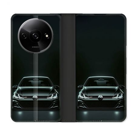 Housse cuir portefeuille Pour Xiaomi Redmi A3 Volkwagen Golf GTI