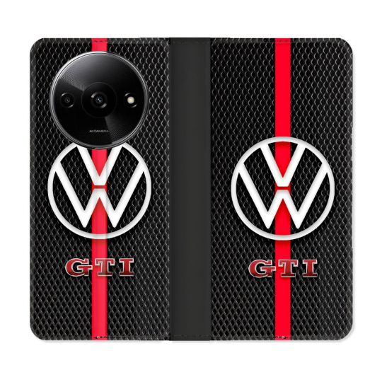 Housse cuir portefeuille Pour Xiaomi Redmi A3 Volkwagen Line