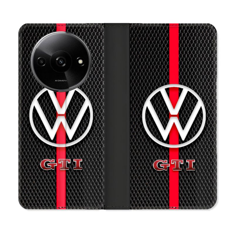 Housse cuir portefeuille Pour Xiaomi Redmi A3 Volkwagen Line