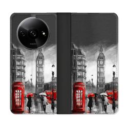 Housse cuir portefeuille Pour Xiaomi Redmi A3 Voyage Angleterre Londres Vintage