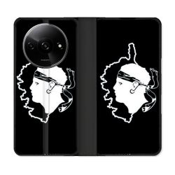Housse cuir portefeuille Pour Xiaomi Redmi A3 Voyage Corse Noir