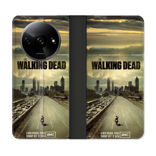 Housse cuir portefeuille Pour Xiaomi Redmi A3 Walking Dead