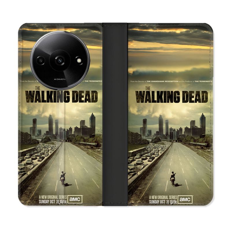 Housse cuir portefeuille Pour Xiaomi Redmi A3 Walking Dead