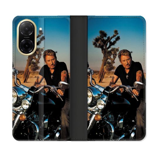 Housse cuir portefeuille Pour Xiaomi Redmi A5 Musique Johnny Hallyday Moto