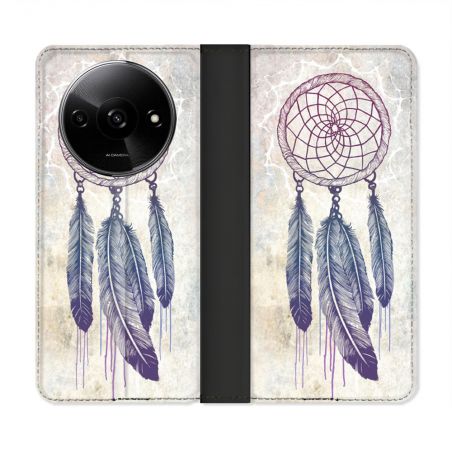 Housse cuir portefeuille Pour Xiaomi Redmi A3 Zen Attrape Reve Blanc