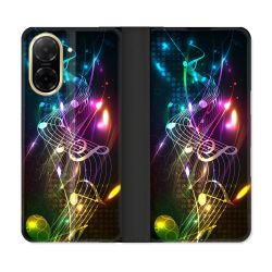 Housse cuir portefeuille Pour Xiaomi Redmi A5 Musique Partition Multicolore