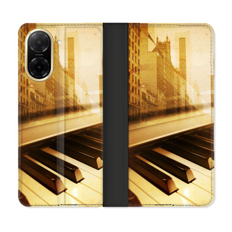 Housse cuir portefeuille Pour Xiaomi Redmi A5 Musique Piano Retro