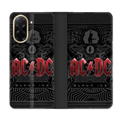 Housse cuir portefeuille Pour Xiaomi Redmi A5 Musique Rock ACDC Rouge