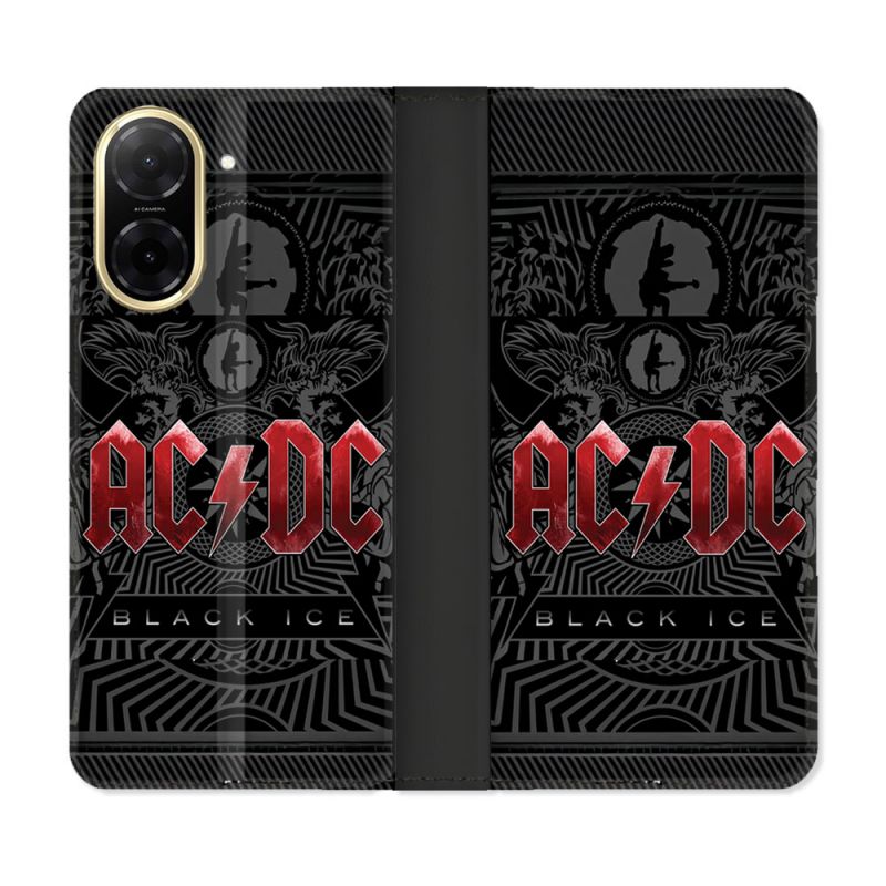 Housse cuir portefeuille Pour Xiaomi Redmi A5 Musique Rock ACDC Rouge