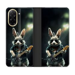 Housse cuir portefeuille Pour Xiaomi Redmi A5 Musique Rock Lapin