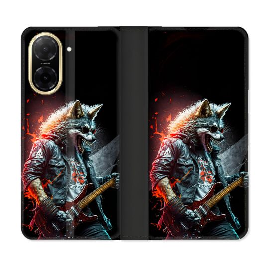 Housse cuir portefeuille Pour Xiaomi Redmi A5 Musique Rock Loup
