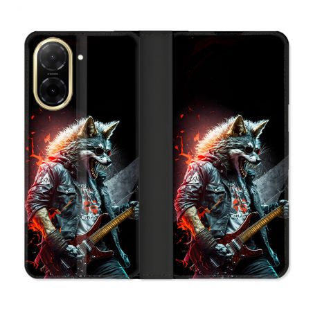 Housse cuir portefeuille Pour Xiaomi Redmi A5 Musique Rock Loup