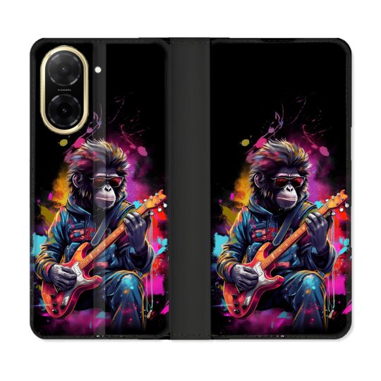 Housse cuir portefeuille Pour Xiaomi Redmi A5 Musique Rock Singe