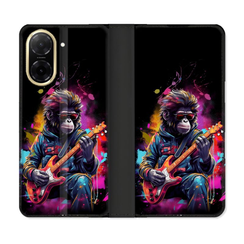 Housse cuir portefeuille Pour Xiaomi Redmi A5 Musique Rock Singe