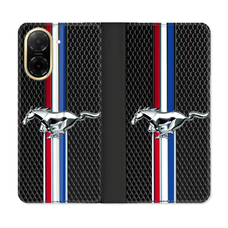 Housse cuir portefeuille Pour Xiaomi Redmi A5 Mustang