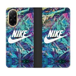 Housse cuir portefeuille Pour Xiaomi Redmi A5 Nike Turquoise