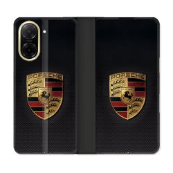 Housse cuir portefeuille Pour Xiaomi Redmi A5 Porsche Carbone