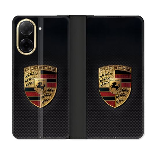 Housse cuir portefeuille Pour Xiaomi Redmi A5 Porsche Carbone