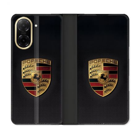 Housse cuir portefeuille Pour Xiaomi Redmi A5 Porsche Carbone