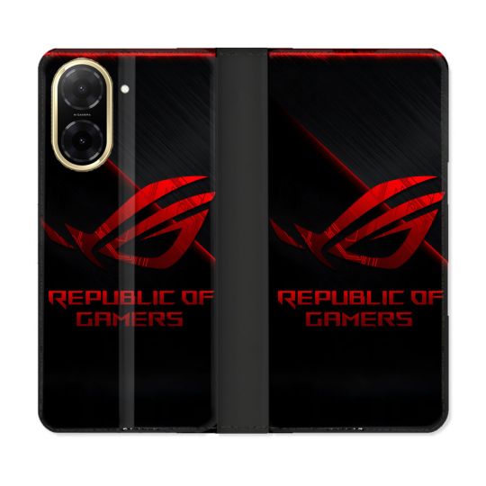 Housse cuir portefeuille Pour Xiaomi Redmi A5 ROG Rouge