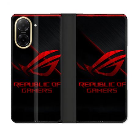 Housse cuir portefeuille Pour Xiaomi Redmi A5 ROG Rouge