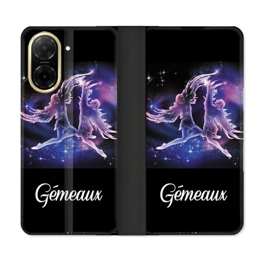 Housse cuir portefeuille Pour Xiaomi Redmi A5 Signe Zodiaque 2 Gémeaux