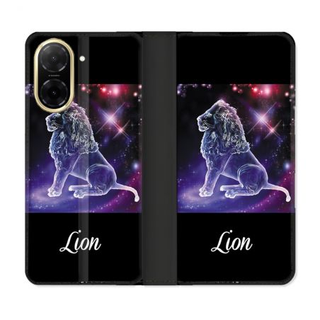 Housse cuir portefeuille Pour Xiaomi Redmi A5 Signe Zodiaque 2 Lion