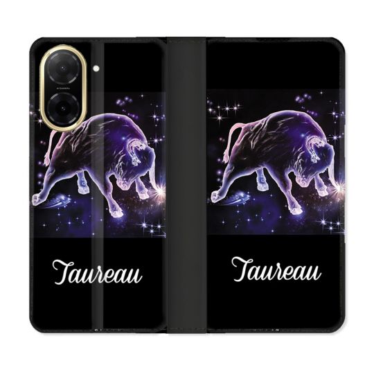 Housse cuir portefeuille Pour Xiaomi Redmi A5 Signe Zodiaque 2 Taureau