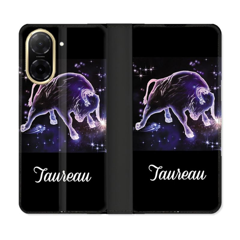 Housse cuir portefeuille Pour Xiaomi Redmi A5 Signe Zodiaque 2 Taureau