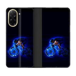 Housse cuir portefeuille Pour Xiaomi Redmi A5 Sport Cyclisme Bleu