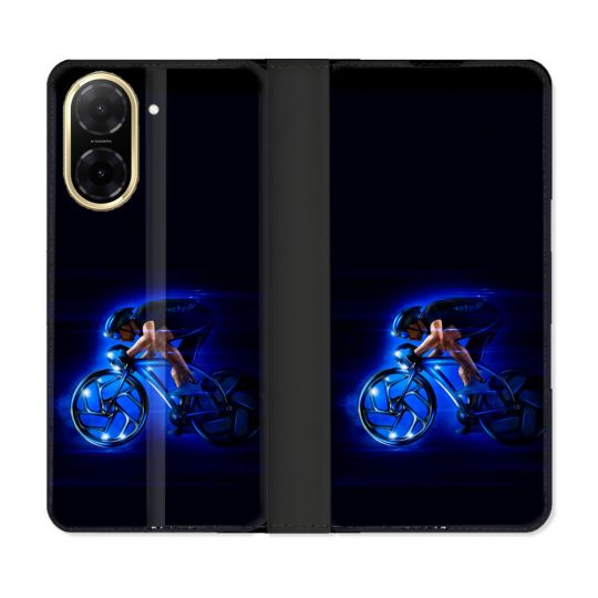 Housse cuir portefeuille Pour Xiaomi Redmi A5 Sport Cyclisme Bleu