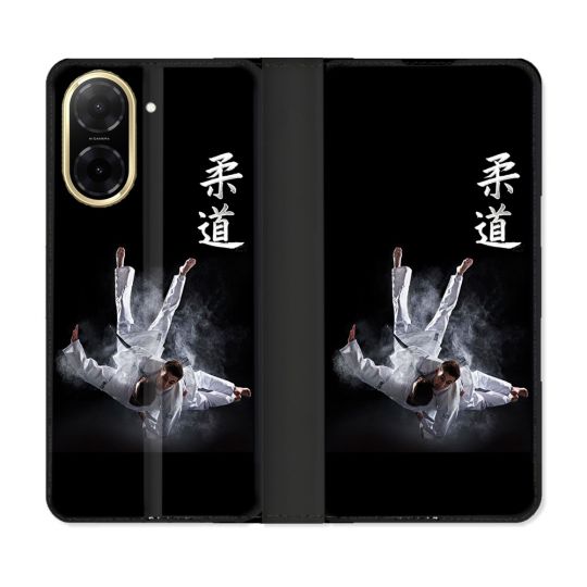 Housse cuir portefeuille Pour Xiaomi Redmi A5 Sport Judo Noir