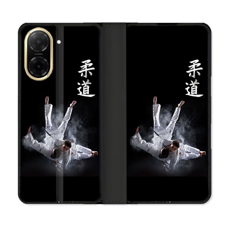 Housse cuir portefeuille Pour Xiaomi Redmi A5 Sport Judo Noir