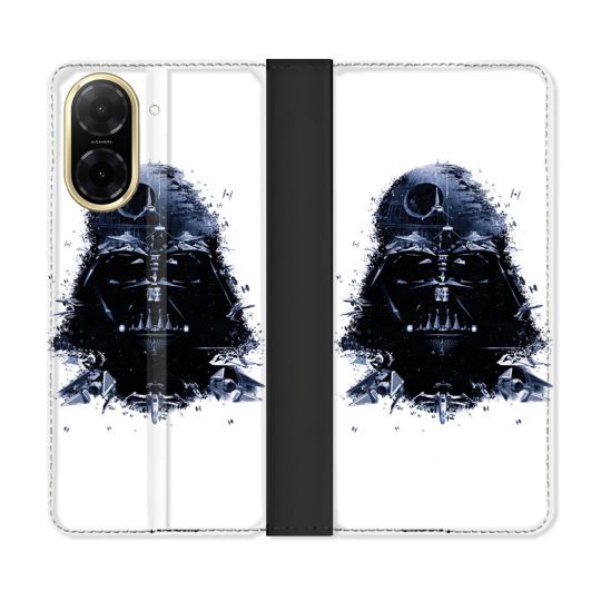 Housse cuir portefeuille Pour Xiaomi Redmi A5 Star Wars - Dark Vador Blanc