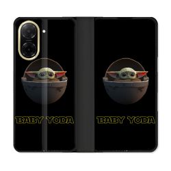 Housse cuir portefeuille Pour Xiaomi Redmi A5 Star Wars - Yoda bebe noir