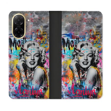 Housse cuir portefeuille Pour Xiaomi Redmi A5 Street Art Maryline Monroe