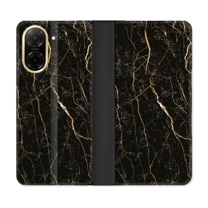 Housse cuir portefeuille Pour Xiaomi Redmi A5 Texture Marbre Noir
