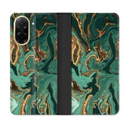 Housse cuir portefeuille Pour Xiaomi Redmi A5 Texture Marbre Vert