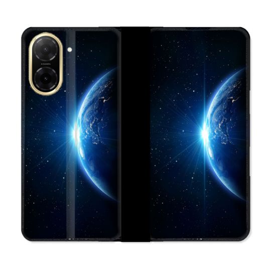 Housse cuir portefeuille Pour Xiaomi Redmi A5 Univers Planete Terre