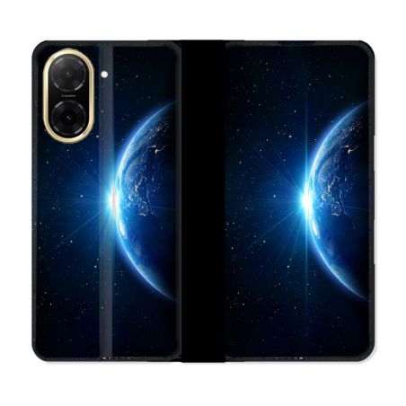 Housse cuir portefeuille Pour Xiaomi Redmi A5 Univers Planete Terre