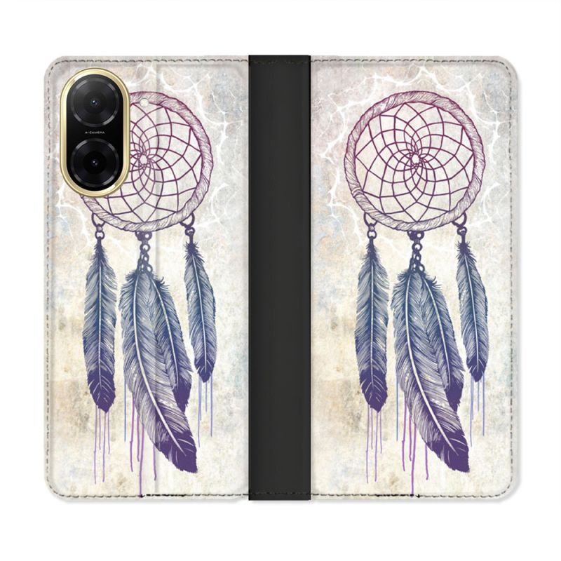 Housse cuir portefeuille Pour Xiaomi Redmi A5 Zen Attrape Reve Blanc