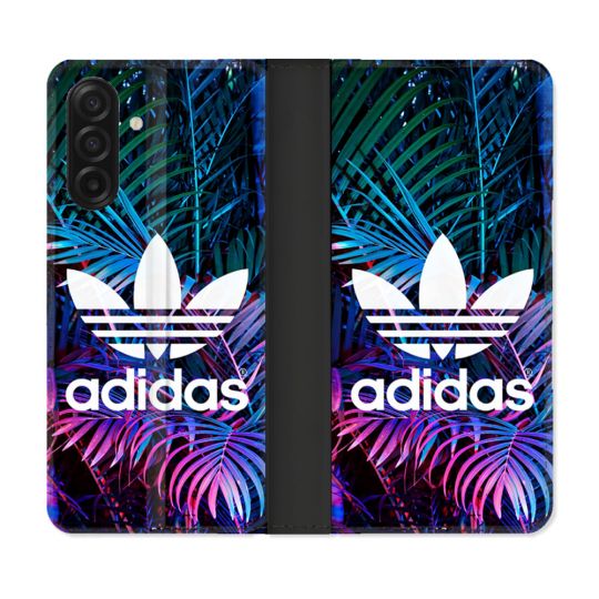 Housse cuir portefeuille Pour Samsung Galaxy A17 5G Adidas Palmier